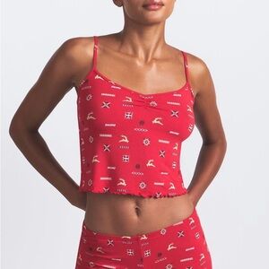 Red Patterned Women's Sleepwear Set